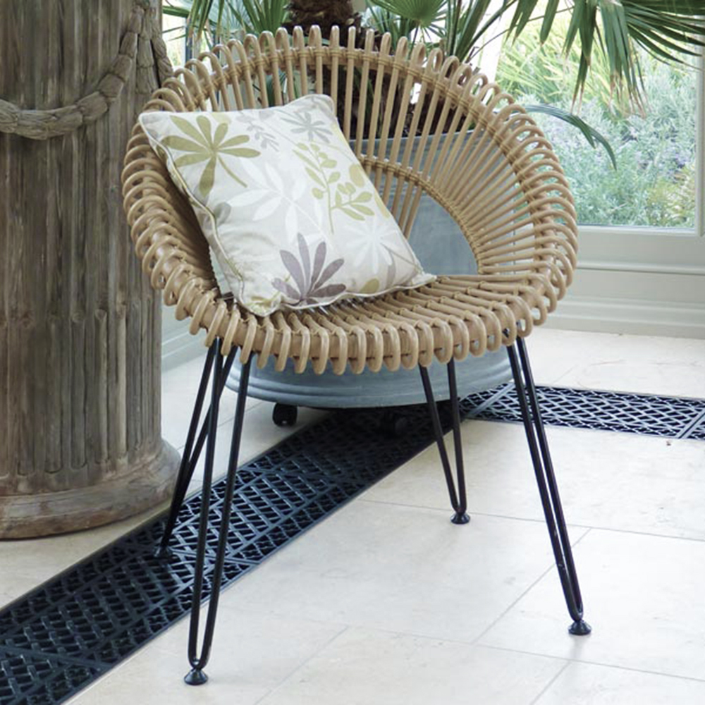 Flower | Cane rattan and iron dining chair | INBALI