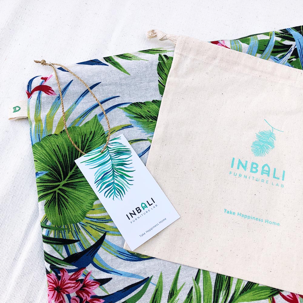 Tropical | Handmade linen cushion 45x45 | INBALI