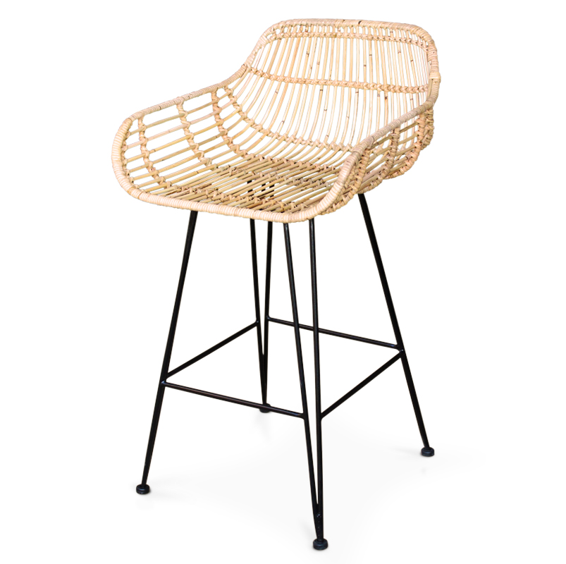 Forest | Rattan & iron bar stool