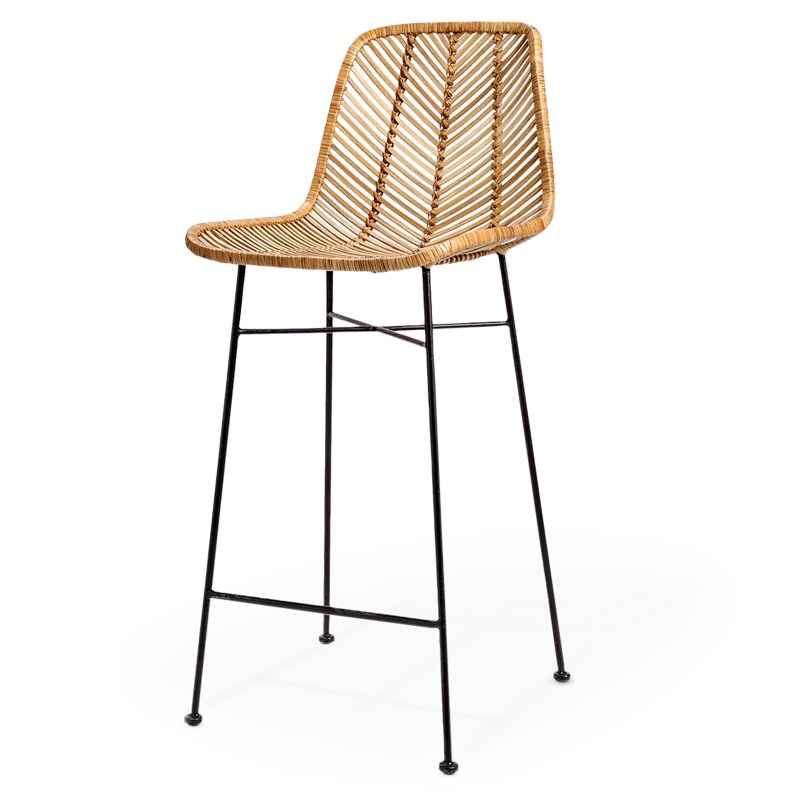 Organic | Rattan & iron bar stool