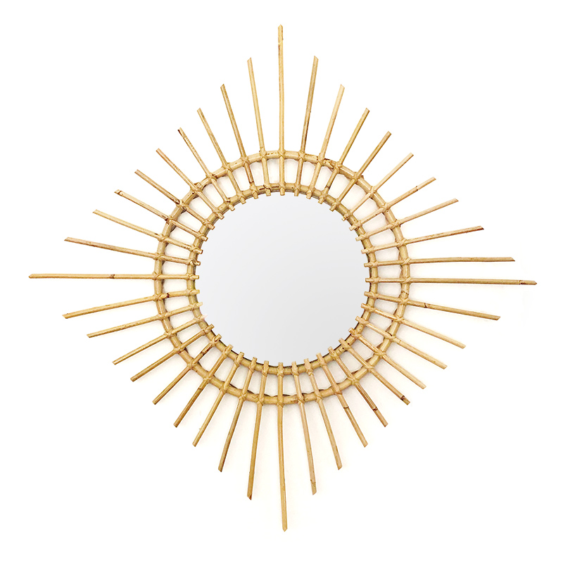 Trace | Natural rattan mirror