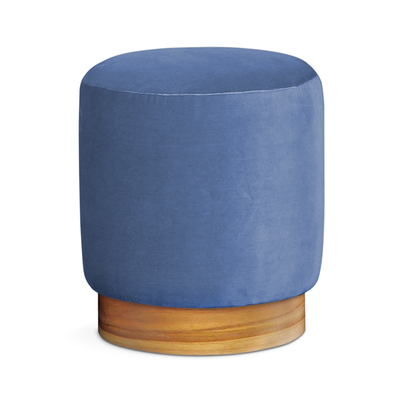 Santi | Teak & Velvet Ottoman