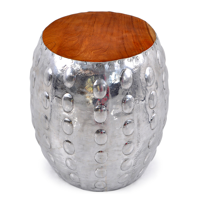 Shell | Teak and aluminium stool