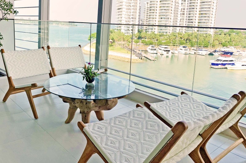 A view of Sentosa from the comfort of a Savasana lounger | INBALI