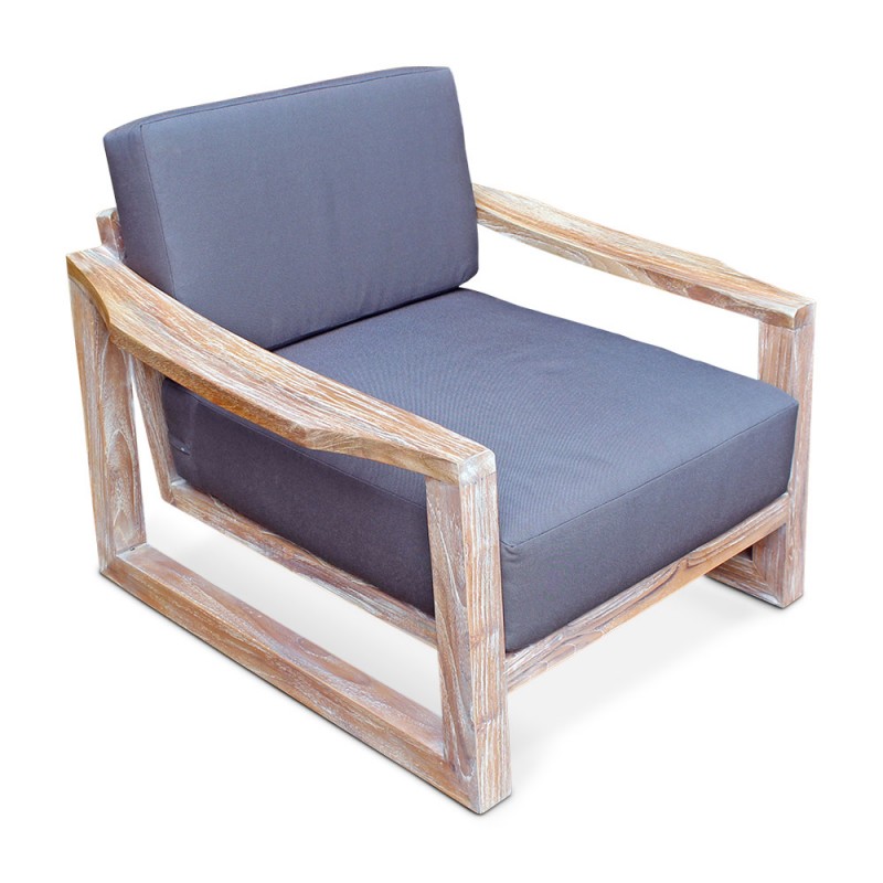 Celeste | Solid whitewashed teak lounger