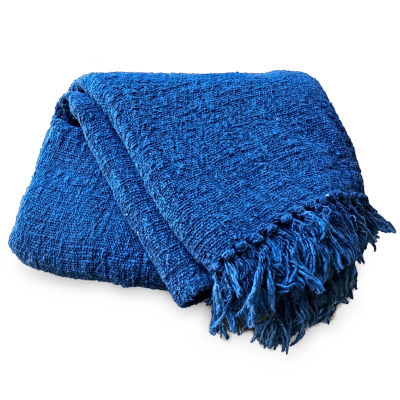 Indigo | Naturally dyed cotton throw