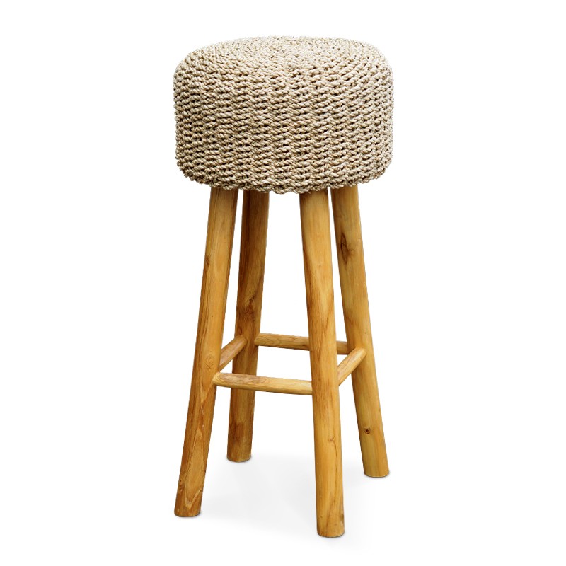 Palm | Teak & rattan bar stool