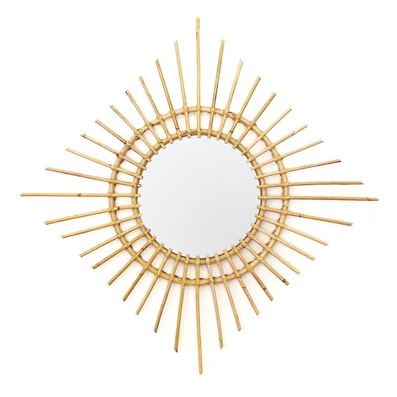 Trace | Natural rattan mirror