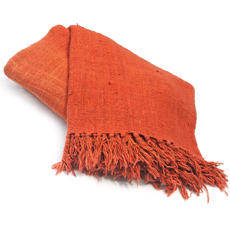 Saffron | Naturally dyed cotton throw