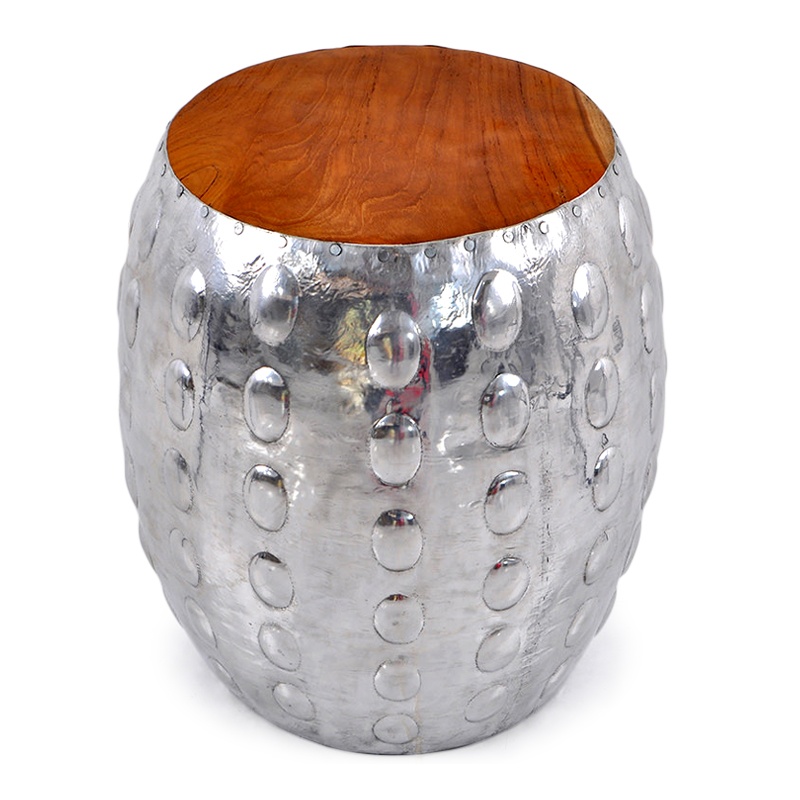 Shell | Teak and aluminium stool