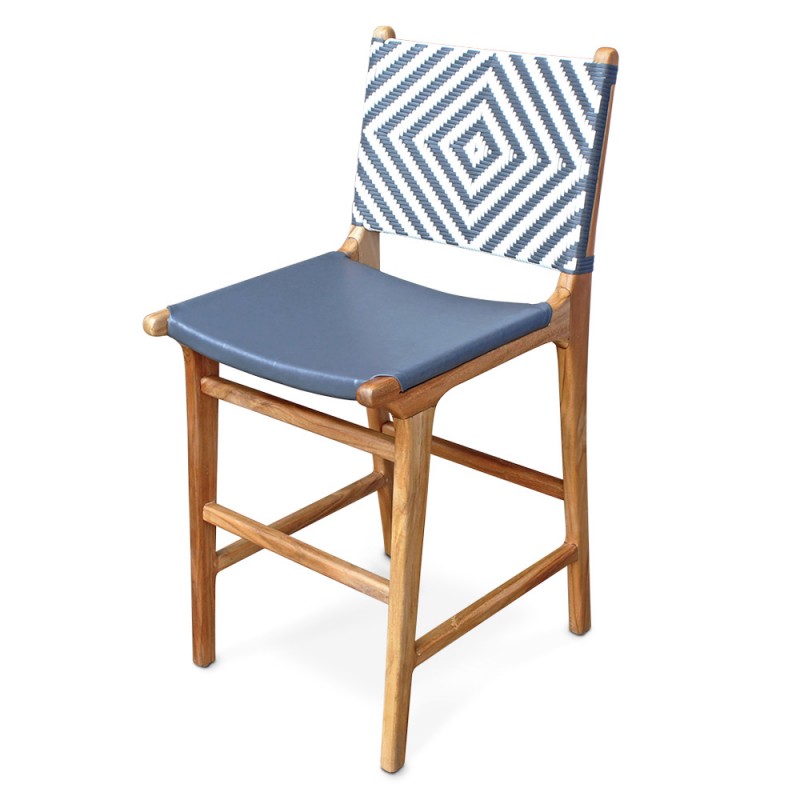 Slate | Solid teak bar stool