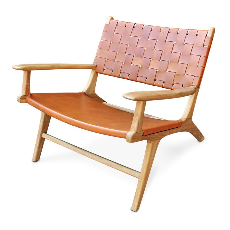 Utkatasana | Leather & teak lounger